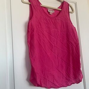 Bright Pink 100% Silk Tank Top